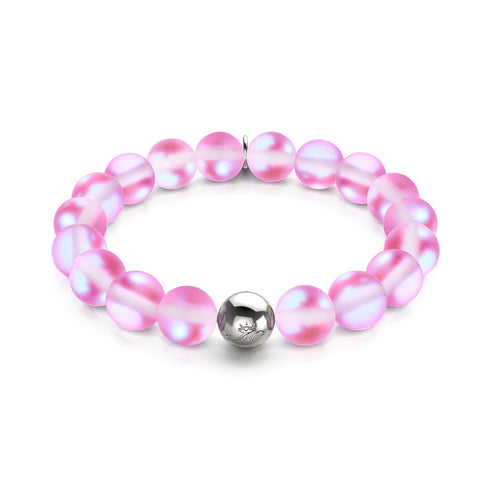 Rose | Argent | Bracelet de déclaration en verre de sirène
